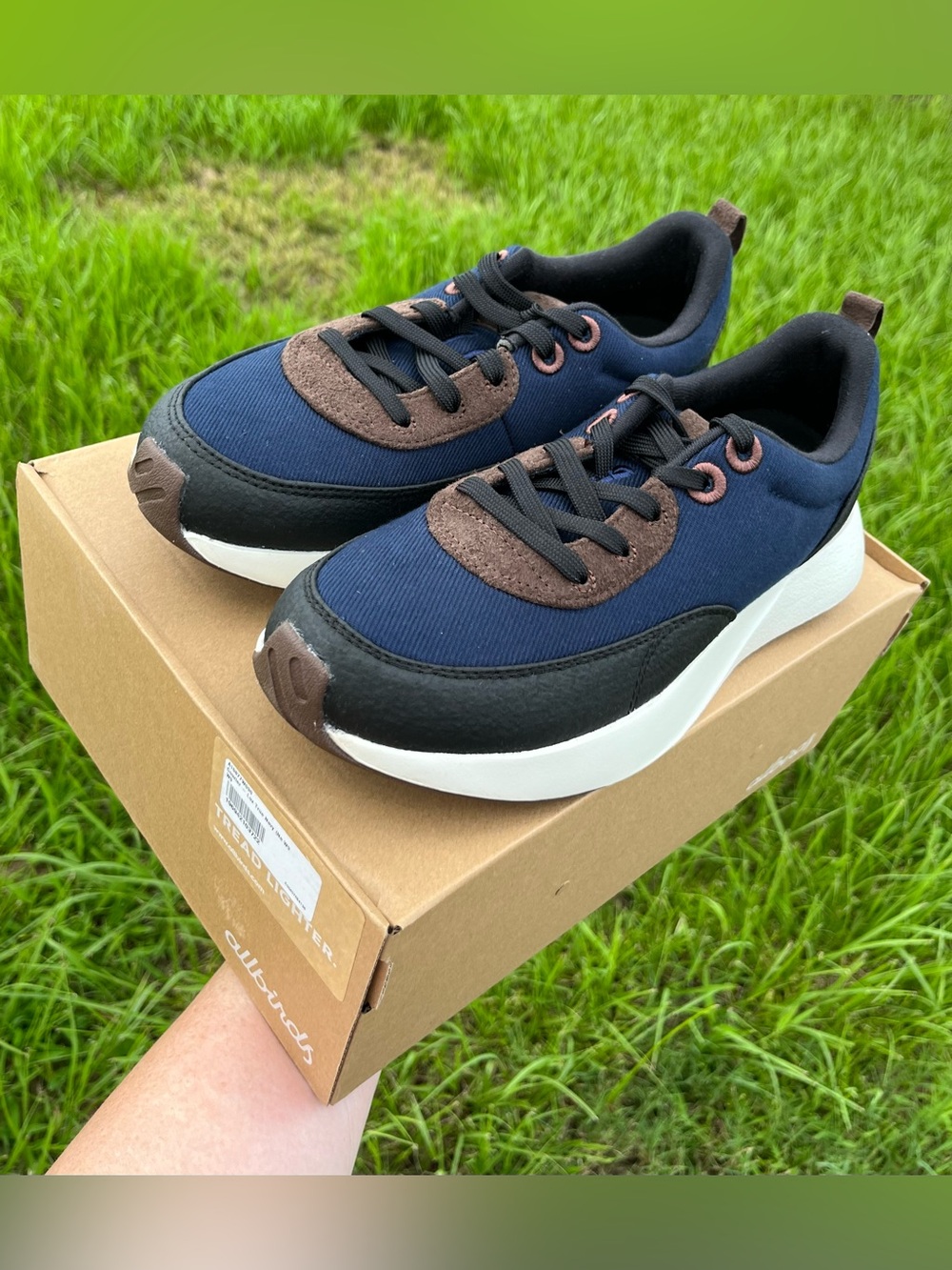 NWT allbirds Courier Lux in True Navy, Brown & Black Sneakers Size 9